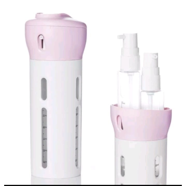 Kit Para Viagem Dispenser 4 em 1 Porta Shampoo Condicionador Creme