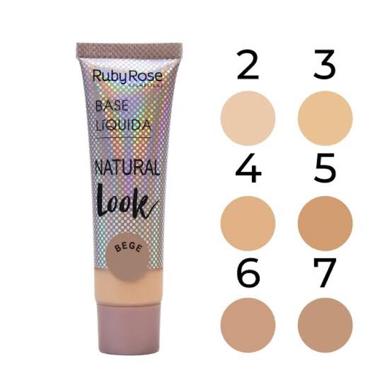 Base Liquida Ruby Rose Natural Look - Acabamento e Cobertura Natural ...