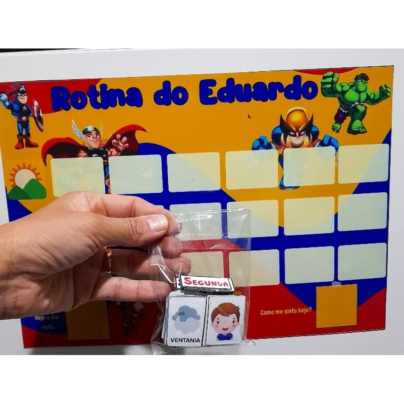 Quadro De Rotinas Infantil Personalizado Shopee Brasil