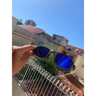 ÓCULOS DE SOL OAKLEY JULIET - LENTE AZUL DARK BLUE ARMAÇÃO CINZA oakley  9025DB1