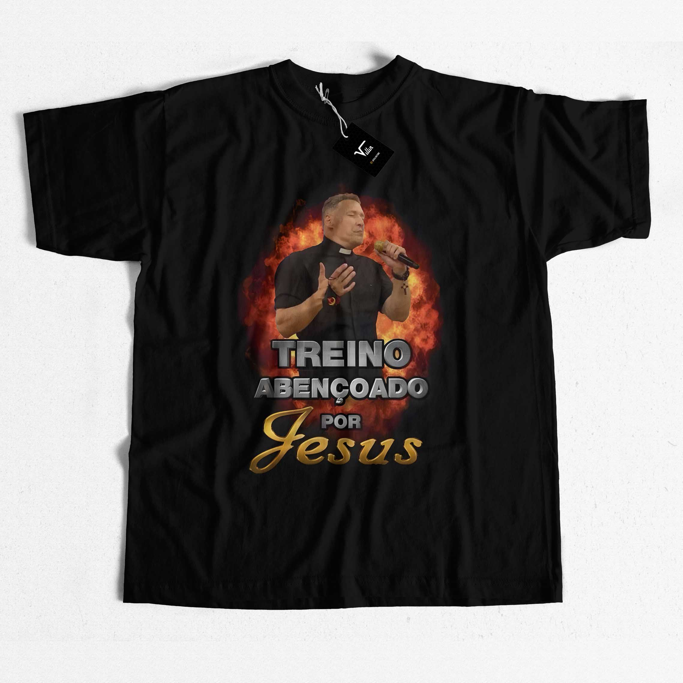 Camiseta Padre Pe Marcelo Rossi Treino Abençoado Por Jesus