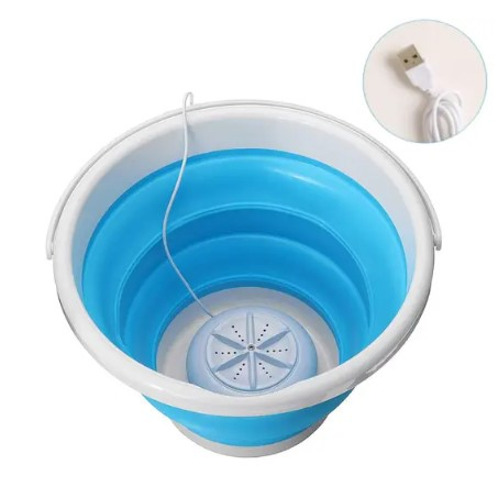 Mini Máquina de Lavar Roupas Panos Toalhas no Balde Portátil USB Lava Louças