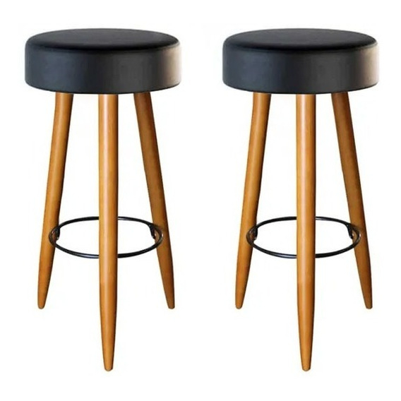 2 Banqueta Alta Suede Cores Pés Palitos Castanho 70 Cm de Altura ...