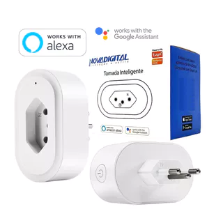 Tomada inteligente Smart Wifi Plug Consumo de energia 16A Compatível Alexa e Google