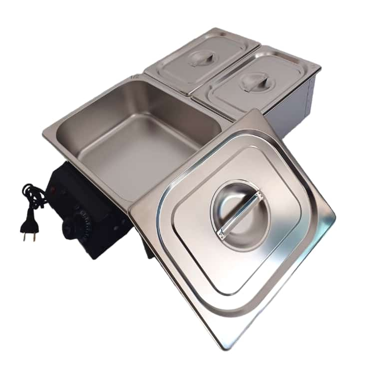 Derretedeira elétrica 10 kg 3 cubas em aço inox