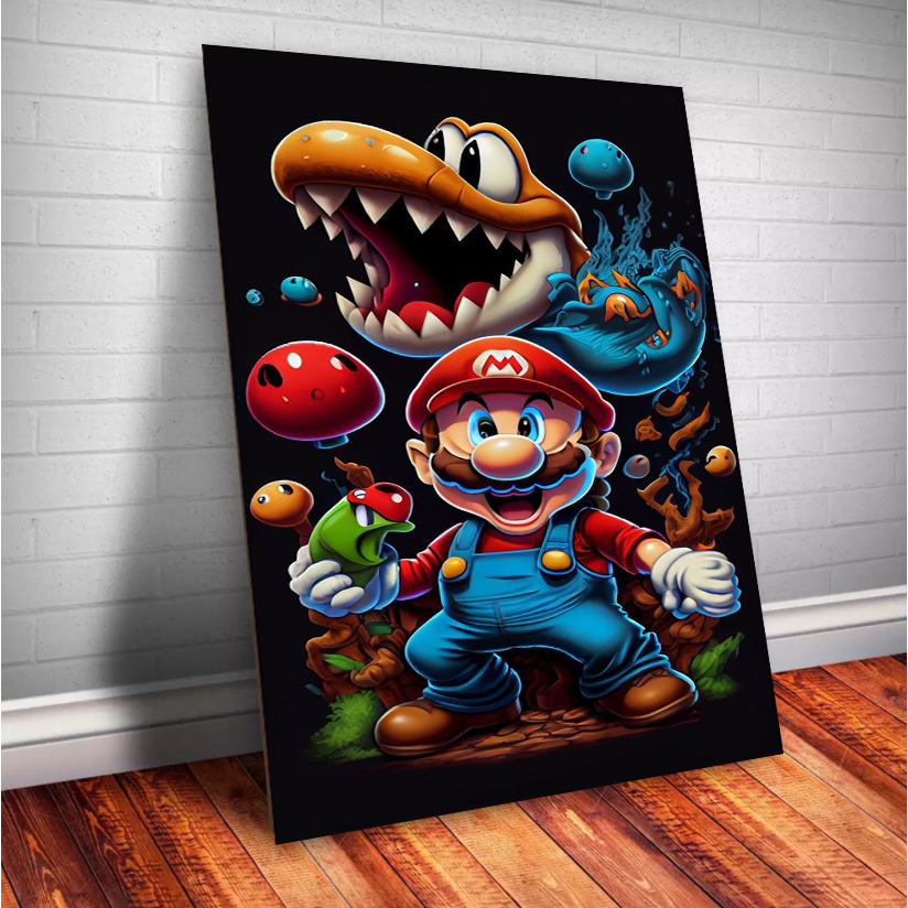 Placa decorativa MDF Mario (28x20 A4) Quadro parede & decoração