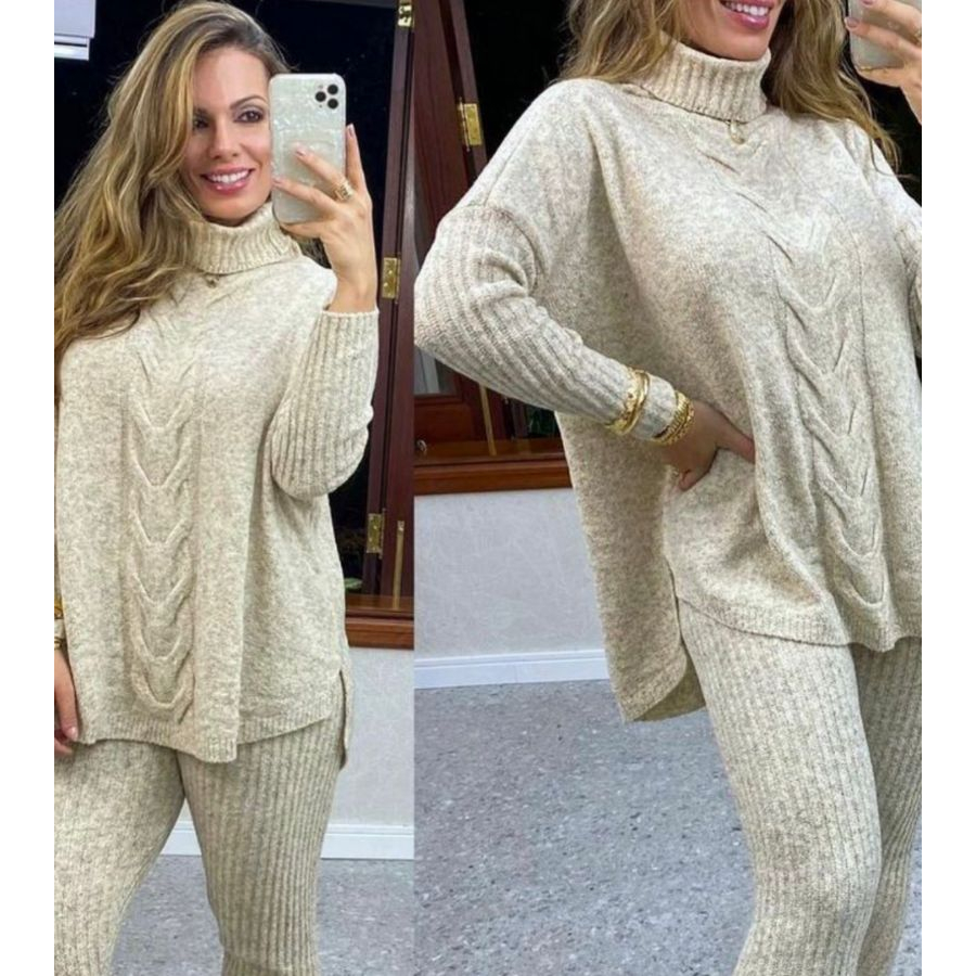 Casaco Poncho De Lã Mousse Amplo Inverno Tricot 36ao50