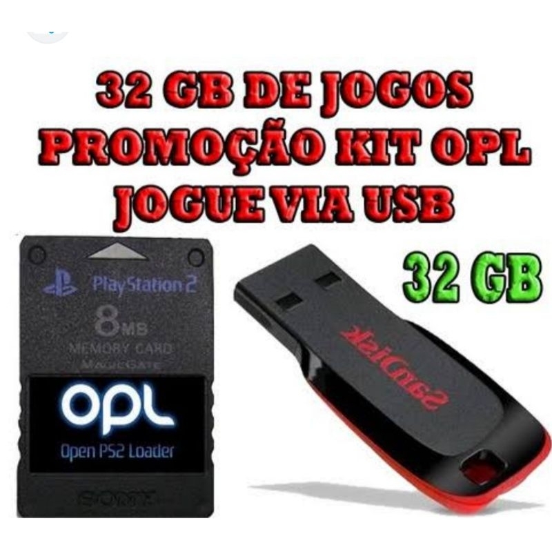 KIT PENDRIVE 128GB + MEMORY CARD 8MB + OPL JOGOS PS2 - Infotech Store
