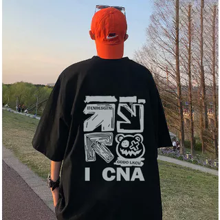 Camiseta CNA Setas Urso 100% Algodão T-shirt Estilo Rua Moda Streetwear Top