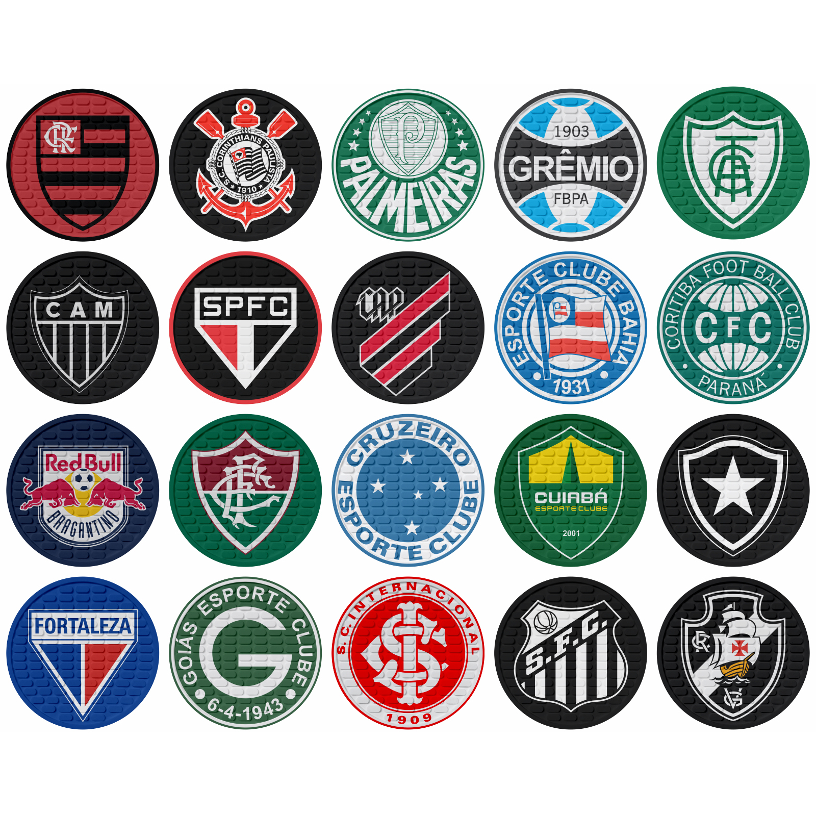 Porta Copos Times de Futebol Brasileiro Emborrachado Qualidade Premium