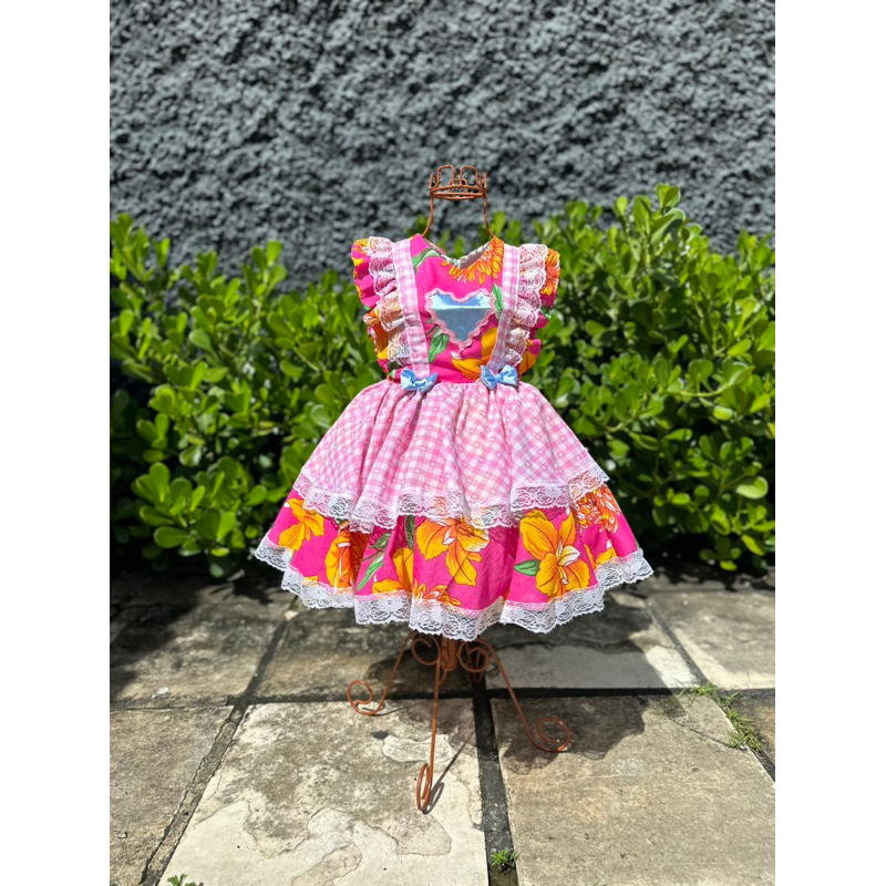 Vestido infantil junino, vestido São João Shopee Brasil
