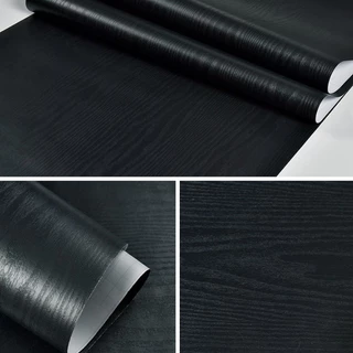 Papel De Parede Adesivo Autocolante Madeira Preto 45 Cm X 2 Mts