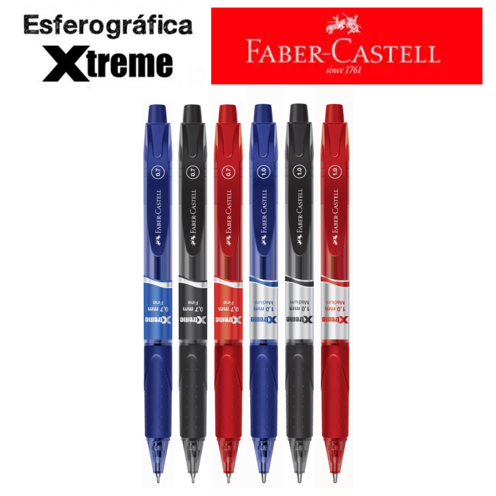 Caneta Xtreme Retrátil Faber Castell Ponta Fina ou Média Semigel - Kit ...