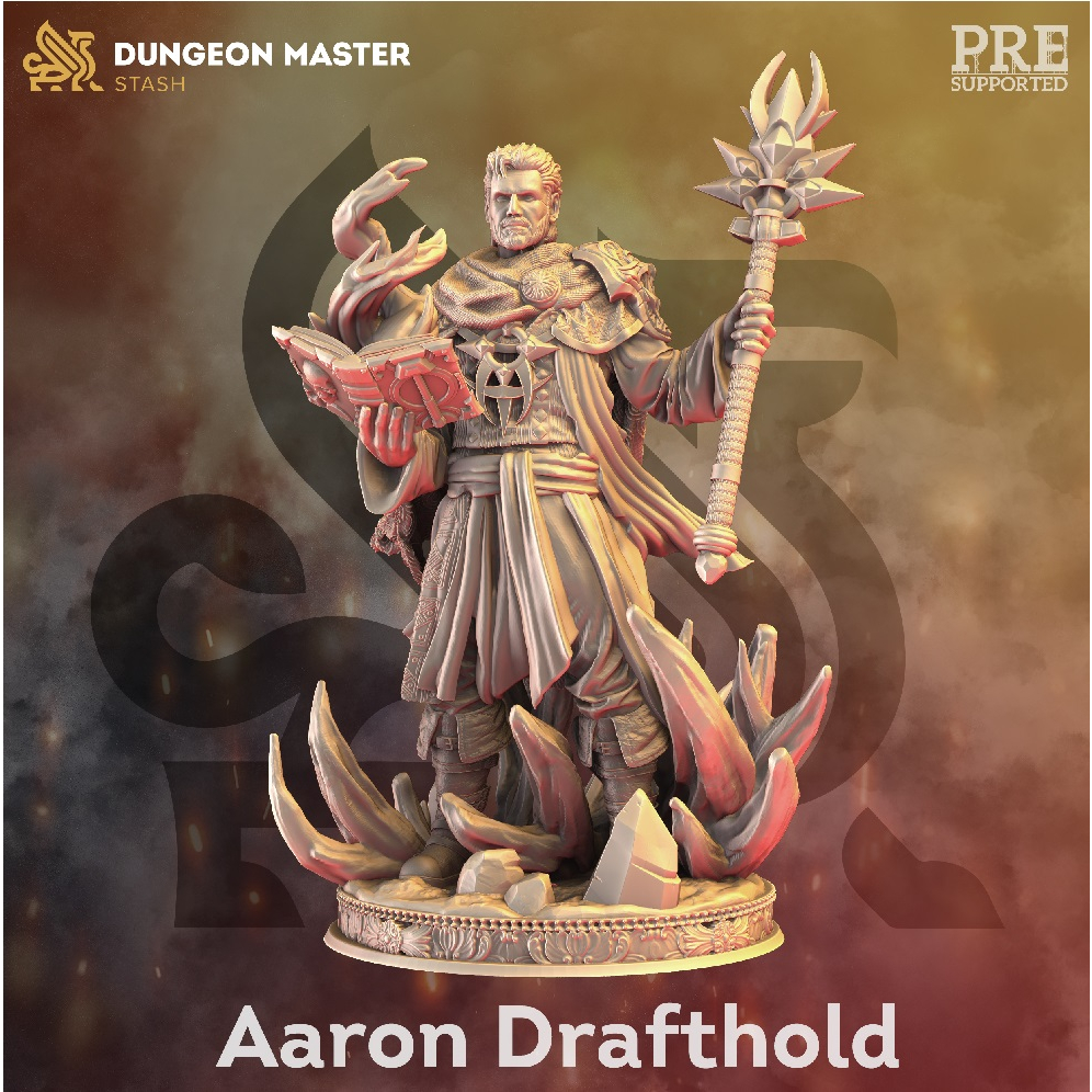 Miniatura para RPG Human Wizard Loremaster - Aaron Drafthold DM Stash