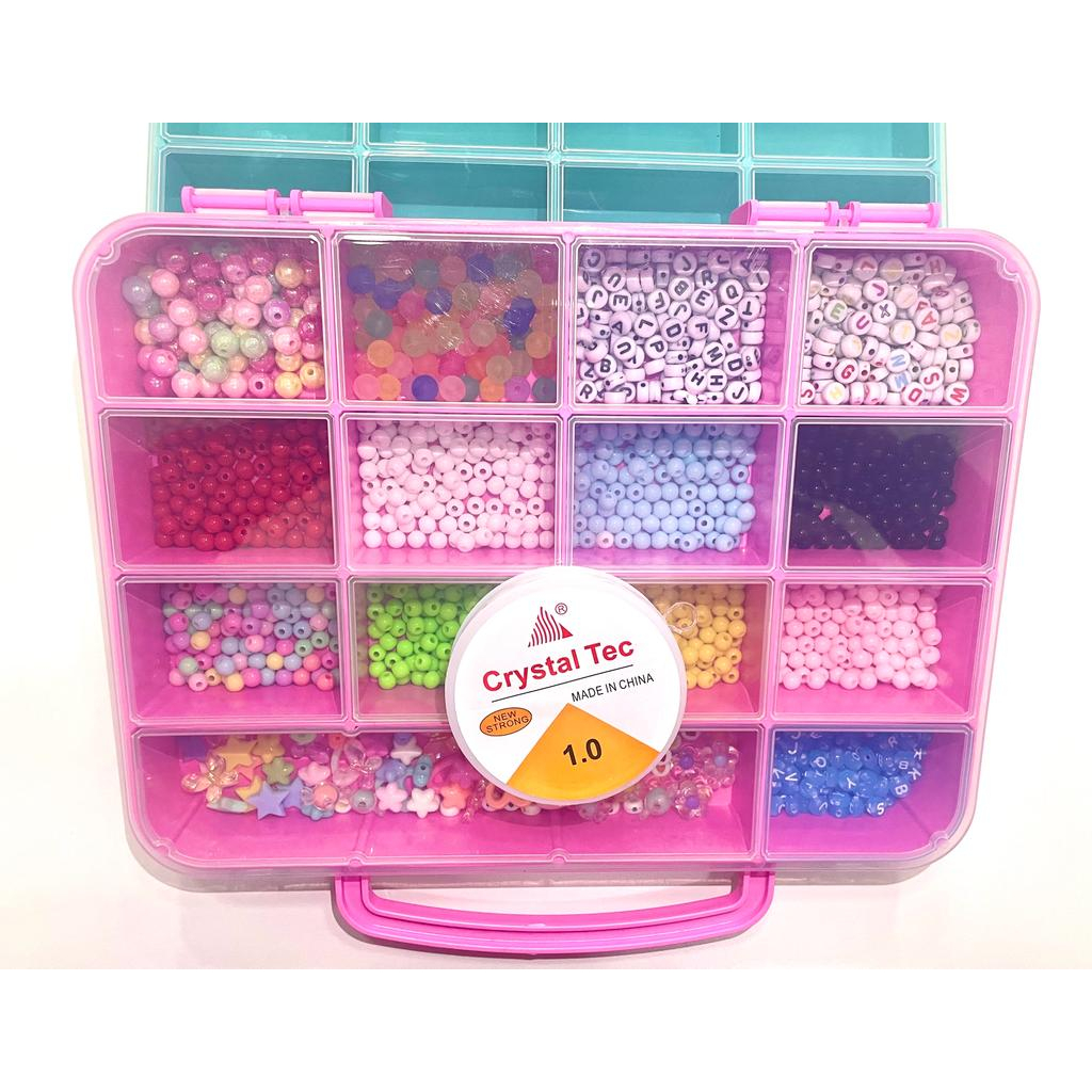 Kit de miçangas e entremeios para pulseiras com 2000 peças mais silicone artesanato