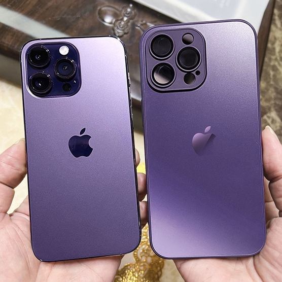 Capa capinha iPhone 14 pro roxo com Proteção Da Lente De Câmera Anti Impacto proteço total novidade traseira de vidro