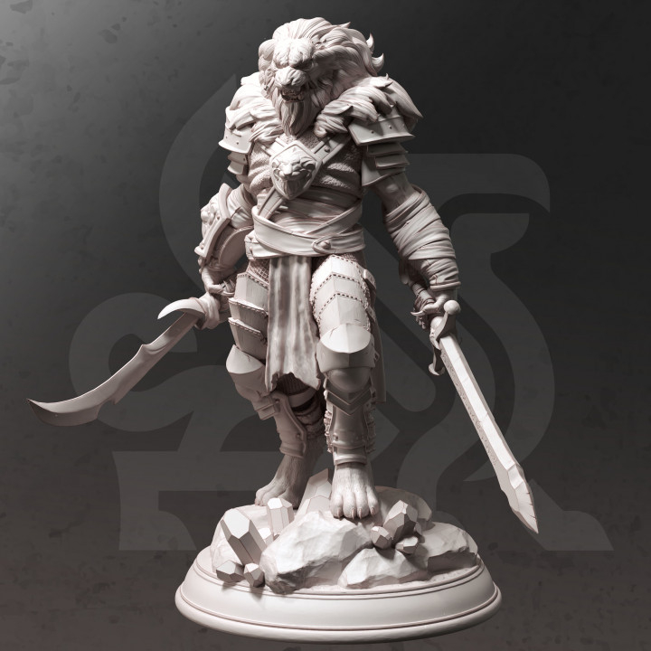 Miniatura para RPG Lionfolk Bloodhunter - Kiz Ai'er DM Stash