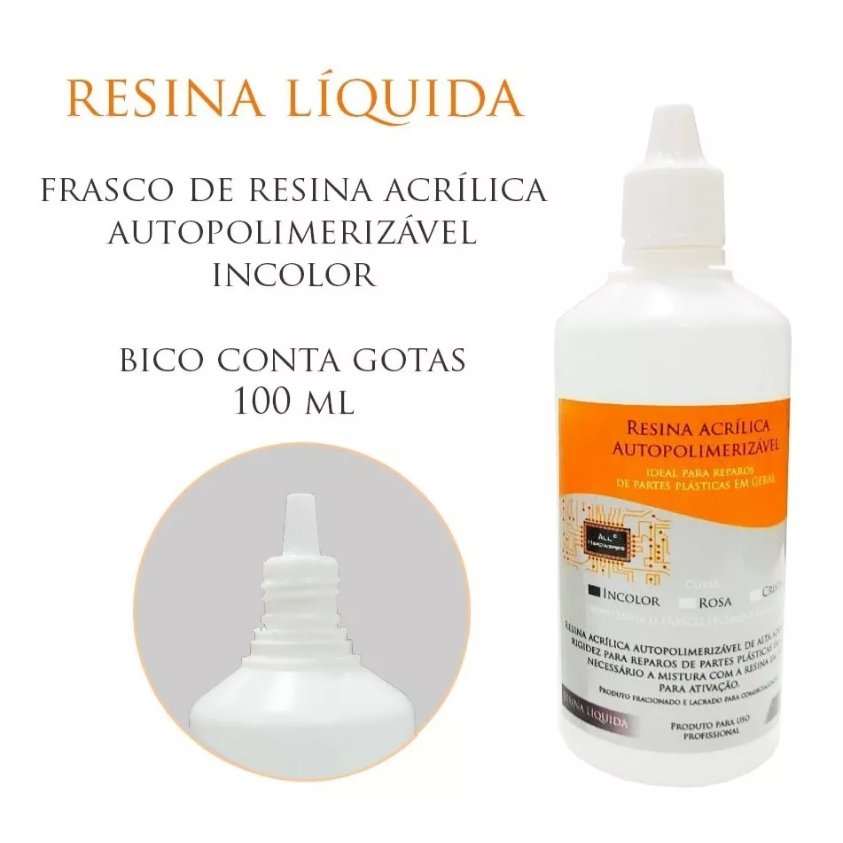 Resina Acrílica 100ml Reparo Conserto Carcaça De Notebook
