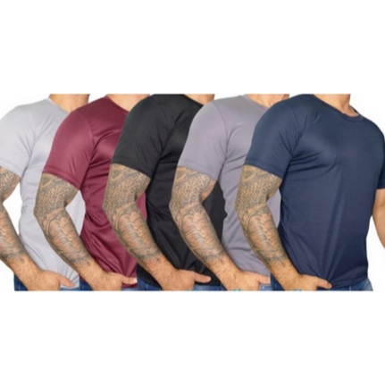 Kit 5 Camisetas Dry Fit Masculina - Casual - Treino - Academia - Esportes - Exercícios - Corrida