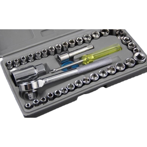 Jogo De Soquete 40 Peças Chave Catraca Reversível Resistente à Pressão Resistente à Abrasão