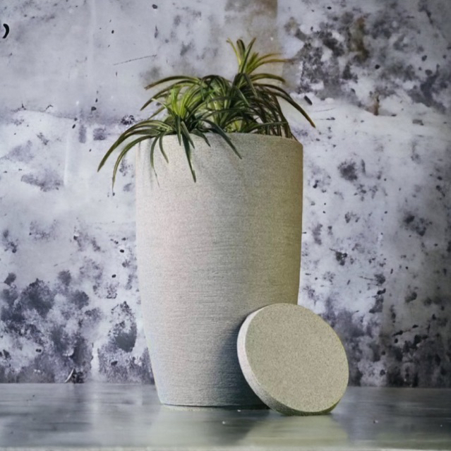 Vaso politetileno para plantas redondo escovado n3 com prato