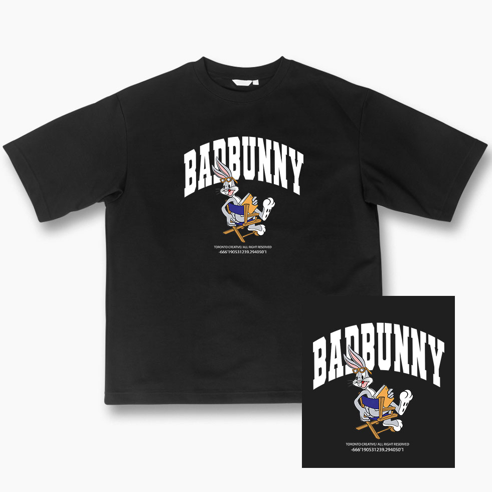Camisa Camiseta Blusa Streetwear Penteada Fio 30.1 estampada Bad Bunny Pernalonga modelo Premium