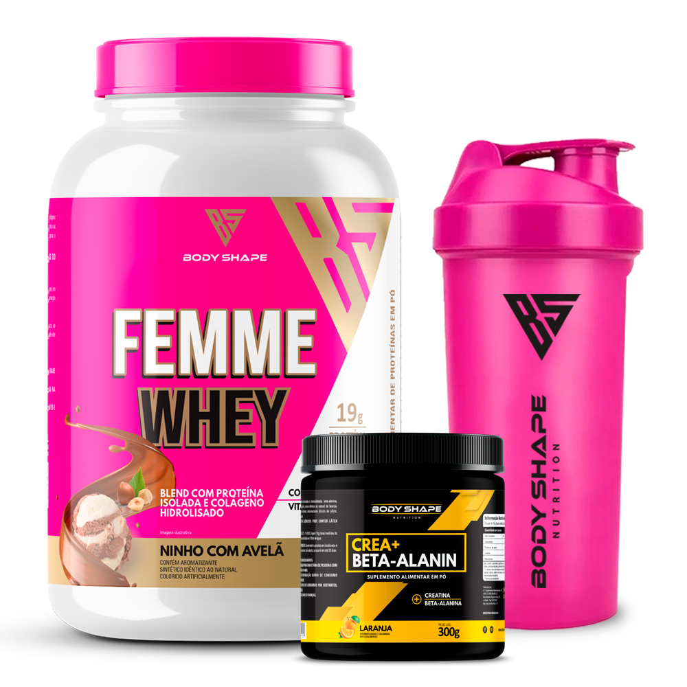 Kit Whey Protein Feminino 900g + Creatina Beta Alanina 300g ...