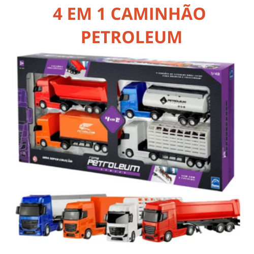 Caminhão Haras Carreta Bitrem Petroleum Vermelho com Cavalo - Roma  Brinquedos - Lojas Rao