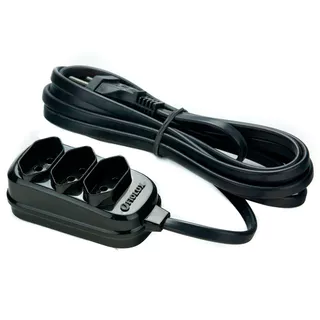 Extensão Tripolar Preta Resistente Multiplicador De Saídas 3 Tomadas Energia Vários Tamanhos Cabos em Oferta na Shopee