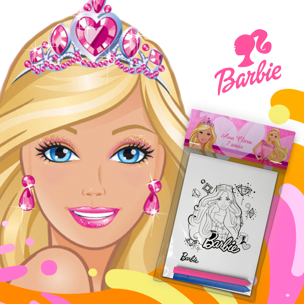 Desenhos de colorir-(3 giz de cera)Barbie