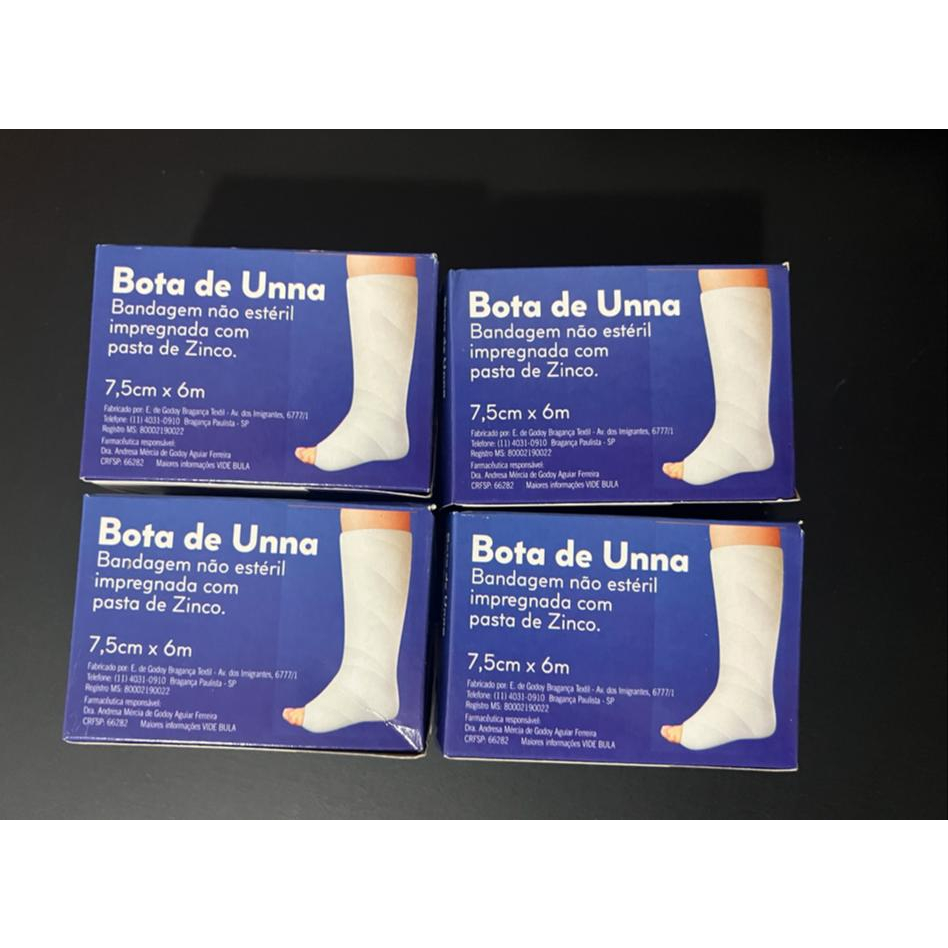 04 unidades de Curativo Bota De Unna Bandagem 7,5cm X 6m Derma cure ...