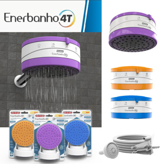 Chuveiro Ducha Enerbanho 4 Temperaturas 220v 6800w 127V 5500W Violeta Roxo Azul Laranja Idr Grande Area de Banho Chuveiro eletrico grande vazao IDR