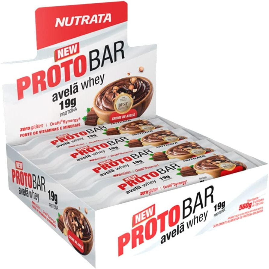 Barra de Proteína Proto Bar 8 Unidades – Nutrata – Avelã Whey