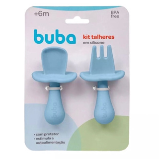 Kit Talher Em Silicone Introdução Alimentar Bebê Buba
