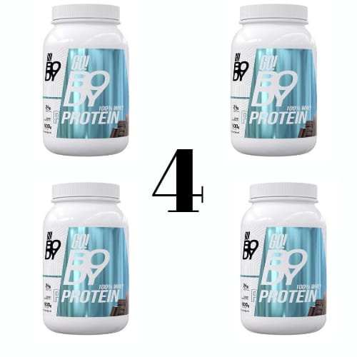 Combo 4x 100% Whey protein chocolate 900g | go body| | Shopee Brasil