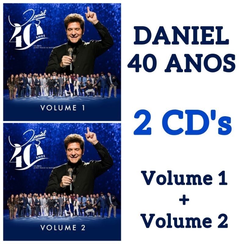 CD Daniel 40 Anos + Convidados Volume 1 e 2 (2 cd's) | Shopee Brasil