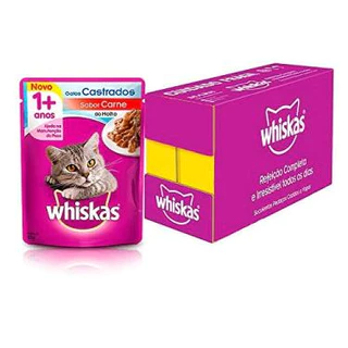 Caixa 20 un. Sache Whiskas Carne Castrado 85g