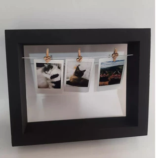 Porta retrato polaroid ,porta foto Quadro sisal varal vazado madeira pregador decoração de mesa dia dos namorados/quarto/sala/escritorio/presentes/dia das mãe moldura artesanato