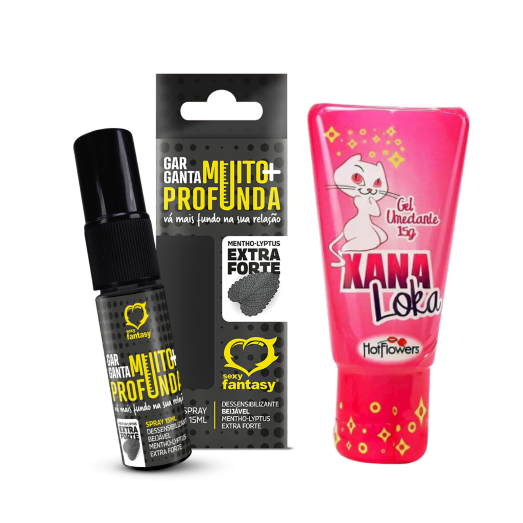 Kit Garganta Muito Mais Profunda Spray 15ML +XanaLoka Gel Sex Shop | Shopee  Brasil