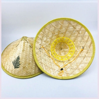 Chapéu de bambu chinês oriental asiático chapéu de palha tecido japonês chapéu de agricultor vietnamita traje de agricultor