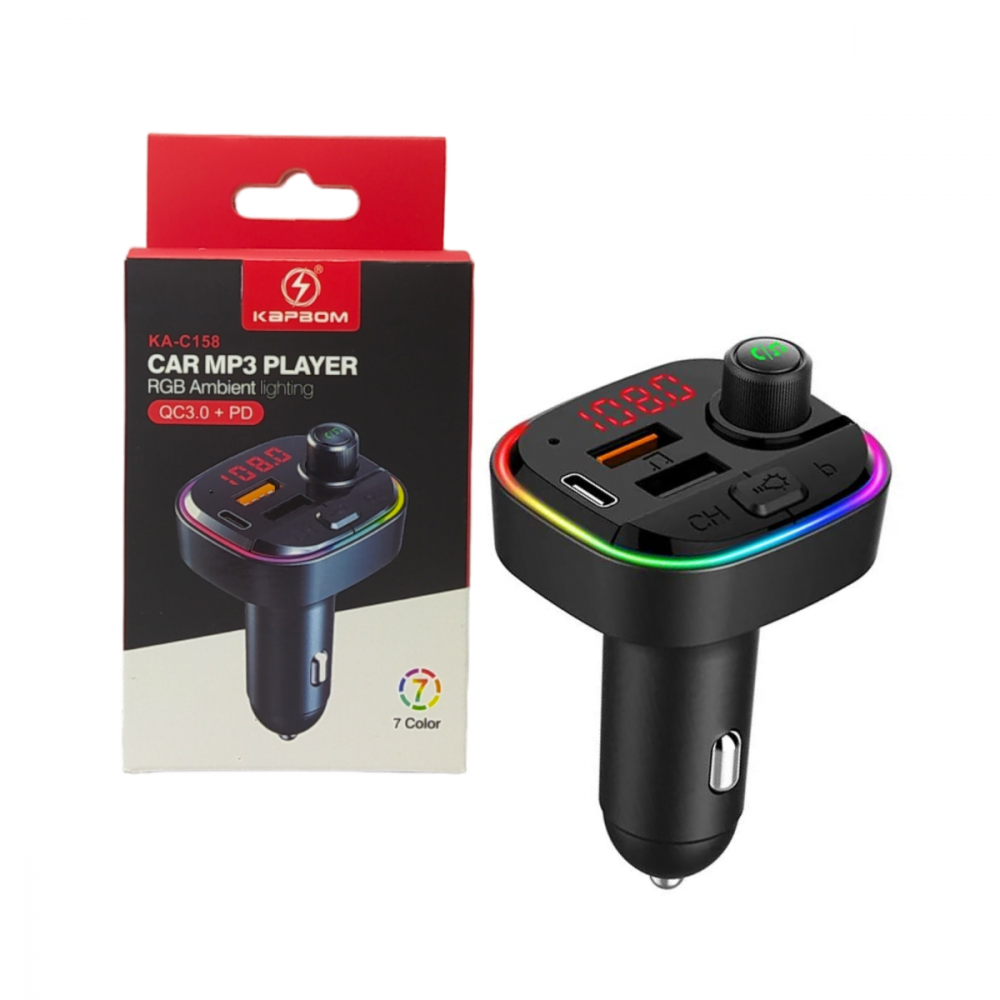 Car MP3 Player RGB QC3.0+PD Kapbom KAC158 Shopee Brasil