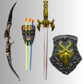 Kit Guerreiro Medieval Escudo e Espada Mini Toys 0369A