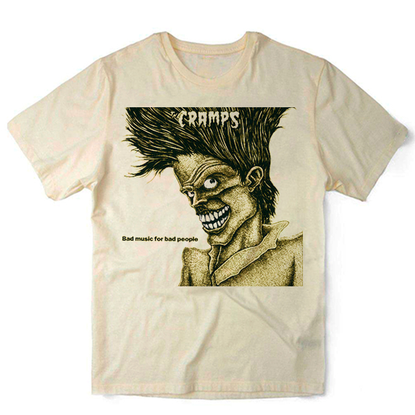 THE CRAMPS Tシャツとアルバムセット Camiseta Algodao The Cramps Album Bad Music Amarelo Banda de Rock