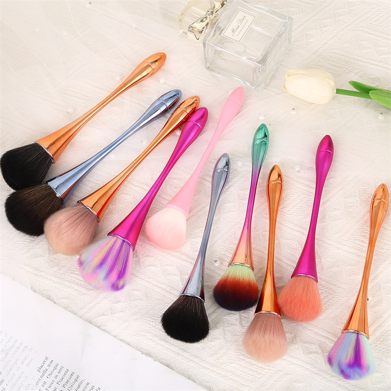 Pincel Largo Ouro Rosa para Base Pó Blush Ferramenta de Maquiagem Profissional Muito Macio