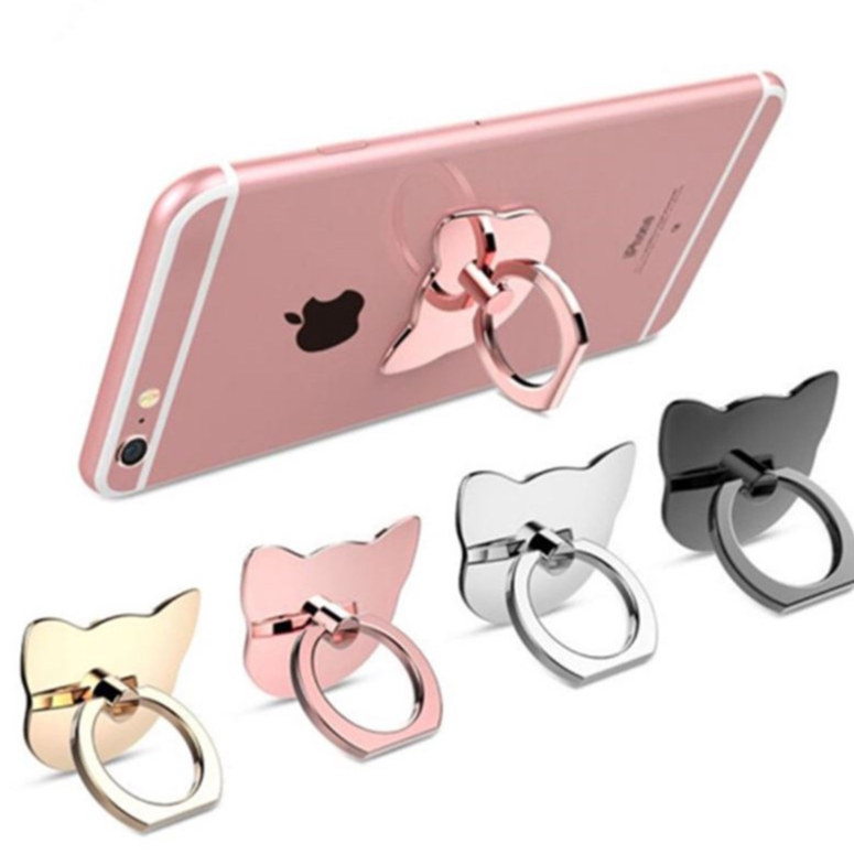 Grau Orelha De Gato Anel De Dedo Do Telefone Móvel