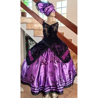 ROUPA CANDOMBLÉ - ROUPA UMBANDA - CONJUNTO CETIM ESTAMPADO