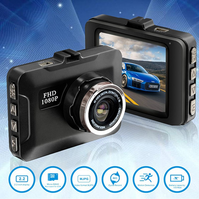 Câmera de vídeo dvr para carro, full hd 2.2 p, com visão noturna, g-sensor, filmadora automotiva