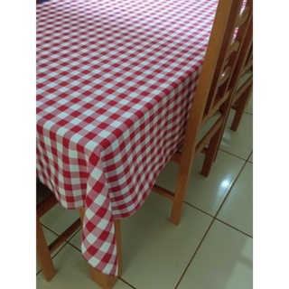 DII Toalha de mesa xadrez 100% algodão, 152 x 213 cm, vermelha