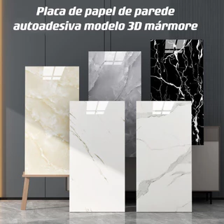 Kit de 18 Placas 3d Revestimento De Parede Auto Adesivo Marmore 60x30cm Promoção 18 peças