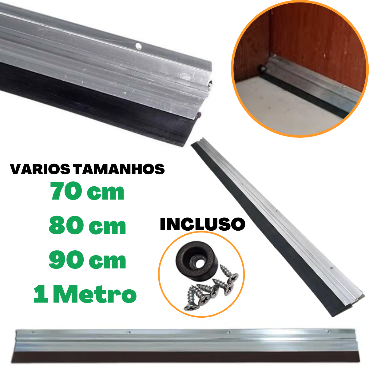 Vedante De Porta Em Aluminio M Rodo Vedador Barra Inseto Agua Bicho Shopee Brasil